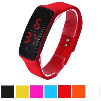 Ultra Thin Girl Men Sports Watches Silicone LED Digital Watch Wrist Watch - intl  