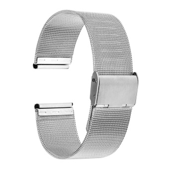 Ultra Thin Stainless Steel Gender Neutral Watchband Strap - Silver / 24mm - intl  