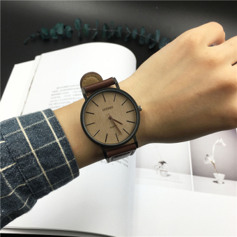 Gambar Ulzzang versi Korea fashion sabuk kulit meja laki laki jam tangan