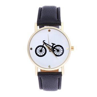 Unisex Bike Watches Wristwatches Bicycle Pattern Quartz Watch (Black) - intl  