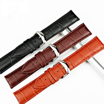 Universal Bamboo Joint Calfskin Leather Wrist Watch Strap - Light Brown / Width 22mm - intl  