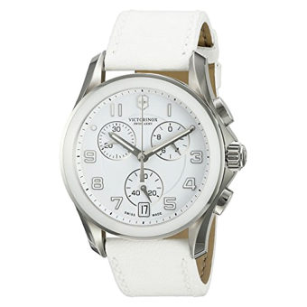 Victorinox Women's 'Chrono Classic' Swiss Quartz Stainless Steel and White Leather Casual Watch (Model: 241500) - Intl  