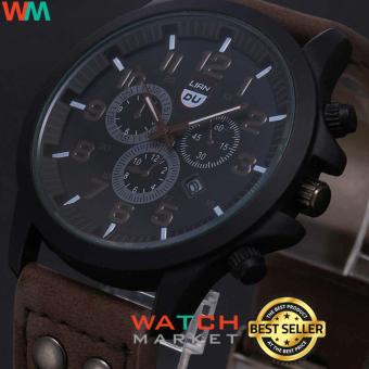 Vintage Classic Haid Tanggal Tahan Air Kulit Strap Olahraga Kuarsa Perhiasan Kopi Darat Coklat Tua Liandu