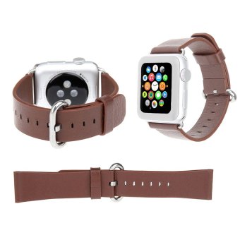VR_Tech Generic Leather Watchband Wrist Strap Replacement for Apple iWatch 42mm (Brown) - intl  