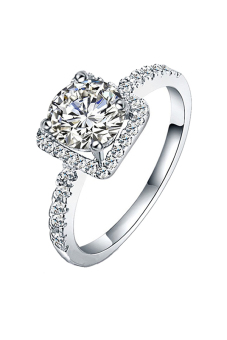 Gambar Wanita diamond berlian imitasi 925 Perak mengisi cincin pernikahan ukuran 5 6 7 8 9 perhiasan