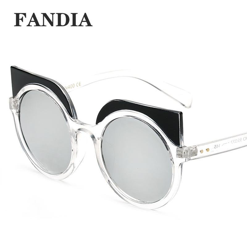 Wanita Merek Fashion Sunglasses dengan Kotak Warna Abu-abu-Intl