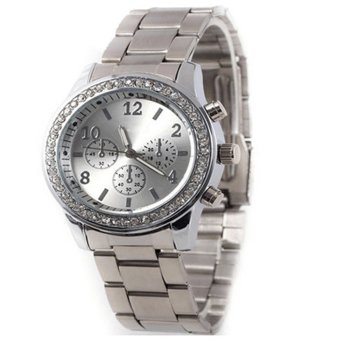 Watch Diamond Watches Women Men Unisex Luxury Stainless Steel Quartz Watch - intl  