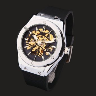 Watch Jam Tangan es men luxury brand sports military skeleton wristWatch Jam Tangan es automatic wind mechanical Watch Jam Tangan rubber strap  