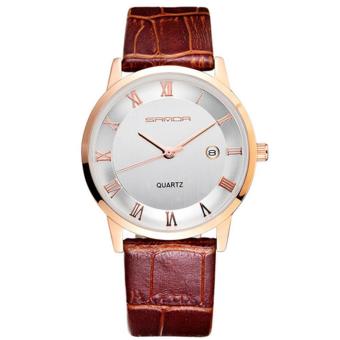 Waterproof Ultra-thin Men Fashion Business Casual Quartz Wrist Watch Wristwatch - intl  