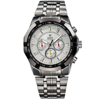 WEIDE Men's Fashion Business Style Stainless Steel Quartz Wrist Watch (White)  