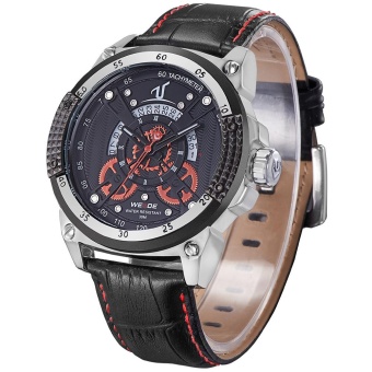 WEIDE Men's Quartz Watches Men's Calendar Leather Business Watches Red - intl  