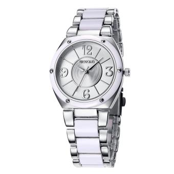 weishi WEIQIN White Gold Watch Women Luxury Brand Quartz watch Fashion Ladies Watches Dress Watch Clock reloje s Feminino (silver white white)  