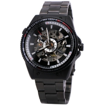 Winner Men's Wrist Watch Jam Tangan Automatic Mechanical Skeleton Dial Display Stainless Steel Strap Luxury +Box 230  