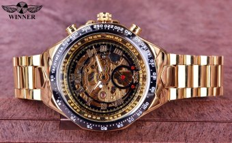 Winner Number Sport Design Bezel Golden Top Brand Luxury Montre Homme Clock Men Automatic Skeleton Watch-Black Watchcase Black Dial Rose Gold Marks - Intl Desember 2018 - 4 Winner Number Sport Design Bezel Golden Top Brand Luxury Montre Homme Clock Men Automatic Skeleton Watch-Black Watchcase Black Dial Rose gold Marks - intl - 4