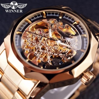 Winner Watch Men Skeleton Automatic Mechanical Watch gold skeleton vintage skeleton man watch Mens Watch Top Brand Luxury - intl  
