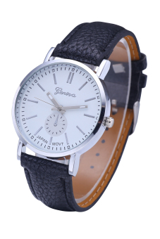 WoMaGe 380-1 kulit kumis jenggot perhiasan jam tangan pria baru kuarsa (Ungu) (International)  