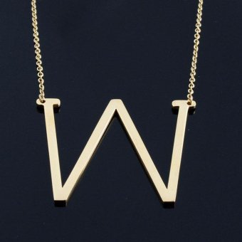 Women Fashion Alphabet English ABC Letters Pendant Chain Rope Necklace Gold - intl  