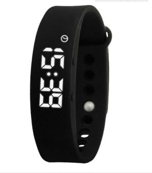 Women Sports Bracelet 3D Pedometer Health Monitoring Smart Digital Watch Sleep Quality Monitoring Temperature Monitoring Smart Bracelet-Black - intl  