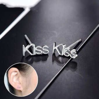 Women's KISS Letter Earrings Girls Lovely Ear Studs Party Elegant Jewelry - intl  