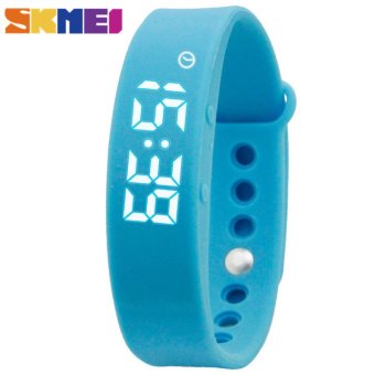 Women's Sports Watch SKMEI Smart Bracelet Calorie Alarm Sleeping Monitoring Pedometer Thermometer Wristband Digital Wristwatches W05 - Blue - intl  