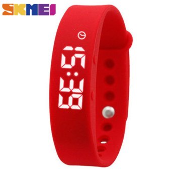 Women's Sports Watch SKMEI Smart Bracelet Calorie Alarm Sleeping Monitoring Pedometer Thermometer Wristband Digital Wristwatches W05 - Red - intl  