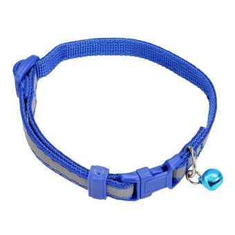 Gambar WONDERSHOP Mini Pet Dog Cat Kitten Collar Soft Glossy ReflectiveNylon Collar Safety Buckle with Bell ( Blue )   intl