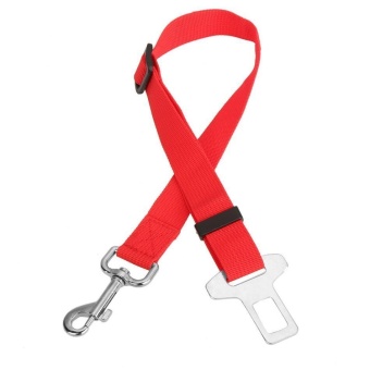 Gambar WONDERSHOP New Nylon Dog Pet Adjustable Vehicle Car Seat BeltSafety Belt Collar Harness Lead Pet Safety ( Red )   intl