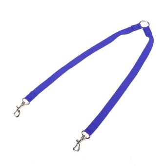 Gambar WONDERSHOP New Nylon Strong Double Dog Lead Leash Couple Pet CollarLeash for Collar Harness ( Blue )   intl