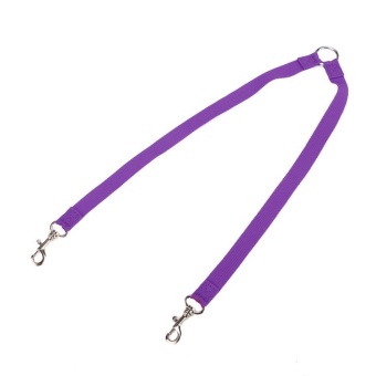 Gambar WONDERSHOP New Nylon Strong Double Dog Lead Leash Couple Pet CollarLeash for Collar Harness ( Purple )   intl