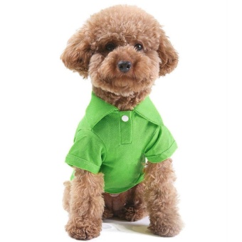 Gambar WONDERSHOP Pet Puppy Short Sleeve Apparel Small Dog Cat Pet SolidSlim Clothes Pullover Polo Shirt ( Green )   intl