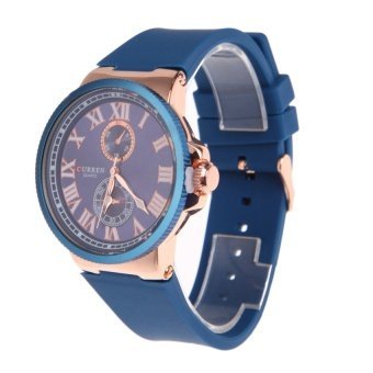 WSJ Men Silica gel Watchband Sport Watch Blue - intl  