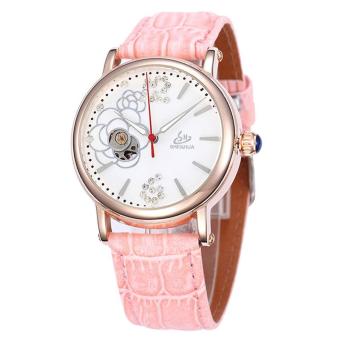 wuhup Shenhua Top Brand Luxury Rose Gold Watches Women 30M Waterproof Skeleton Automatic Mechanical Watches For Women Wristwatch Reloj (Pink)  