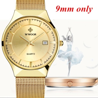 WWOOR Mens Watches Top Brand Luxury Gold Full Steel Quartz Men's Watch 2017 New Fashion Men Watches Male Clock Relogio Masculino - intl  