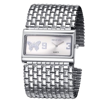 xiuya WEIQIN Luxury Brand Silver Women's Bracelet Watches Lady Butterfly Fashion Bangle Dress Watch Woman Clock Hour Feminino (silver silver)  