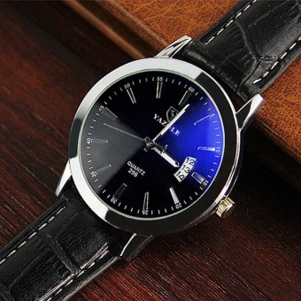 YAZOLE High Quality Luxury Brand Watch Men Watches Male Clock Leather Strap Quartz Watch Wrist Calendar Date Quartz-watch - intl  