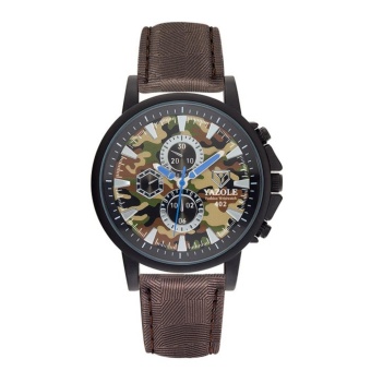 Yazole Top Luxury Brand Watch Famous Fashion Sports Cool Men Quartz Watches Waterproof Leather Wristwatch For Male YZL402 - intl  