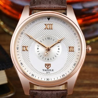 YAZOLE Top Luxury Brand Watch Men Watches Business Male Quartz Wristwatches Waterproof Quartz-watch YZL371-Brown - intl  