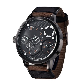 YBC Men Quartz Waterproof Dual Time Clock Military Wristwatch - intl  