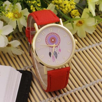 YBC Women Fashion Causal PU Leather Band Quartz Watch Simple Round Dial Analog Wristwatch - intl  