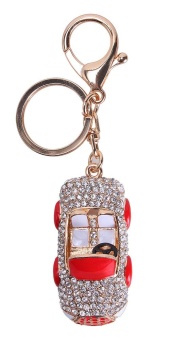 Gambar yesefus Fashion Racing Car Shape Rhinestone Key Holder Keychain Key Ring for Women (Red)   intl