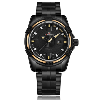 Yika Men Sport Military Stainless Steel Date Analog Quartz Wrist Watch (Yellow)  
