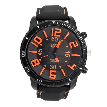 Yika Men's 3D Word Stainless Steel Wrist Watch (Orange)  
