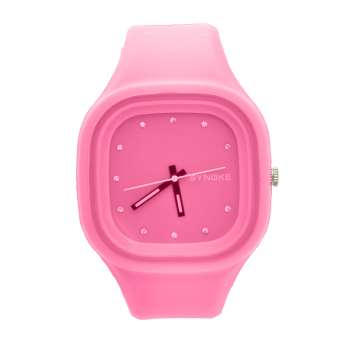 Yika Waterproof women Men‘s LED Digital Sports Watches Silicone Sport Quartz Wrist watches (Pink)  