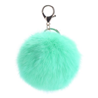 Gambar yiuhua Novelty Rabbit Fur Ball Charm Key Chain For Car Key Ring OrBag ,Mint Green   intl