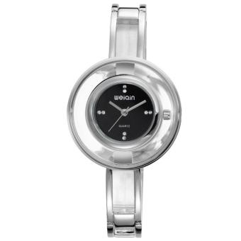 YJJZB WEIQIN Brand Luxury Business Ladies Bracelet Watch Women Full Stainless Steel Gold Life Waterproof Wristwatch relogio (Silver)  
