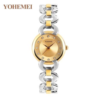 YOHEMEI 0191 Women Quartz Watch Waterproof Silver Color Alloy Strap Quartz Wrist Watches Fashion Ladies Watch - Gold - intl  