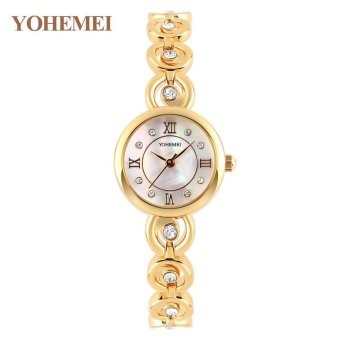 YOHEMEI Brand 0180 Fashion Women Rhinestone Quartz Bracelet Watche - White  