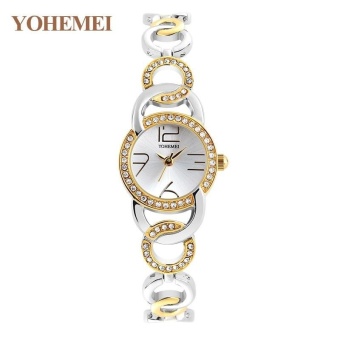 YOHEMEI Ladies Luxury Elegant Watch Women Fashion Rhinestone Quartz Wristwatches 0192 - White - intl  