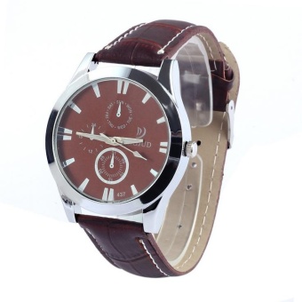 Yumite fashion watch diamond belt three glasses female models watch selling single product round dial brown watch brown dial - intl  