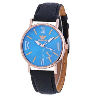 Yumite Watches Waterproof Men's Watch Belt Slim Couple Watch Korean Vintage Women's Watch Fashion Couple Watch Black Bracelet Blue Dial - intl  